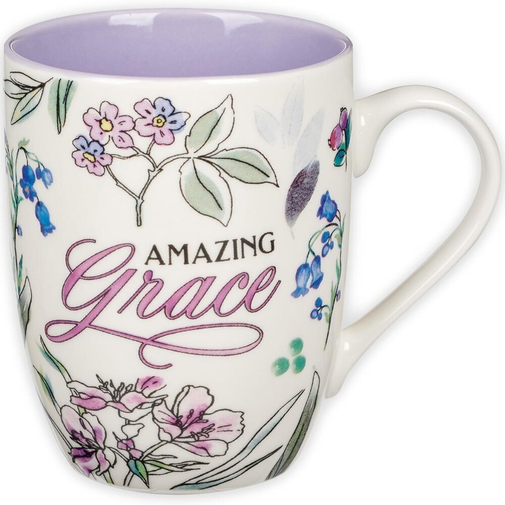 Inspirational Ceramic Coffee & Tea Mug for Women: Amazing Grace, Cute Encouragin